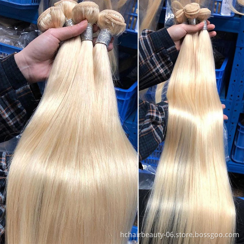613 Blonde 1/3/4 Brazilian Hair Bundle Straight Weave Remy Human Hair Weft 26 28 30 32 34 36 38 40 Inch